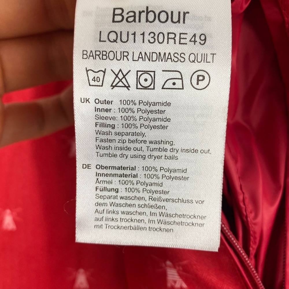 Barbour womens Coastal Collection Jacket 8 Quilted Red pockets NEW - Picture 8 of 16